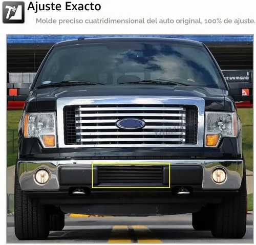 Vista 4 de Insertos de parrilla compatibles con F150 2009-2014, parrilla frontal de aluminio macizo billet (negro)