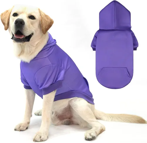 Vista 43 de KOOLTAIL Sudadera básica con capucha para perro, suave y cálida, con agujero para correa y con bolsillo, abrigo de invierno para perros, ropa