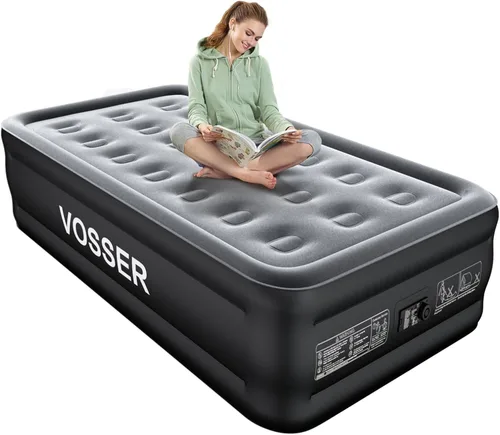 Vista 13 de VOSSER Colchón de Aire Full con Bomba Integrada, Colchón Inflable Elevado de 18'', Colchón Auto Inflable en 3 Minutos, Cama de Aire Portátil