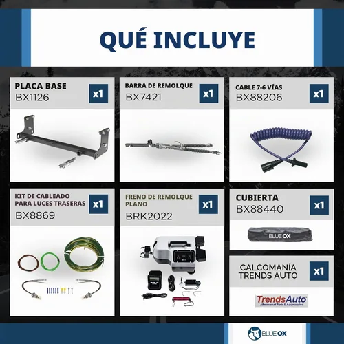 Vista 8 de Blue Ox Ascent - Combo de barra de remolque y placa base con extensión de cable eléctrico, cableado EZ Light y freno de remolque plano Patriot