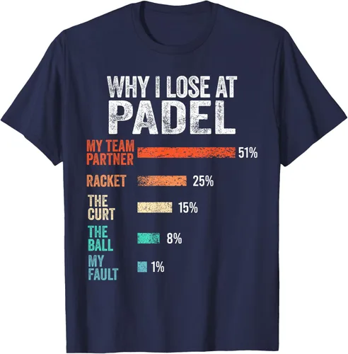 Vista 29 de Why I Lose at Padel Funny Game Padel Hombres Mujeres Camiseta de Padel