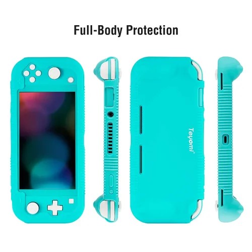 Vista 7 de Teyomi Protective Case Compatible with Nintendo Switch Lite, Silicone Protective Cover for Nintendo Switch Lite with Tempered Glass Screen