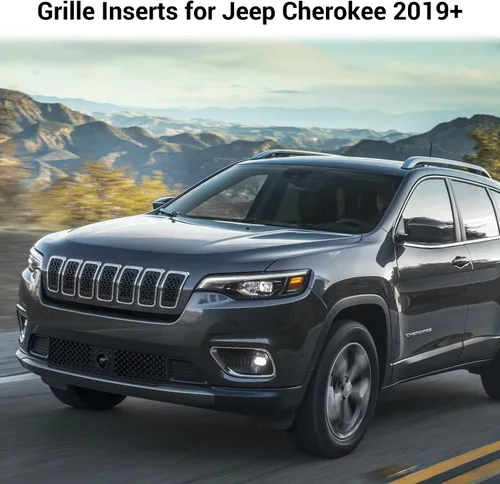 Vista 6 de JeCar Insertos de Parrilla ABS Kit de Moldura de Cubierta de Rejilla Compatible con Jeep Cherokee 2019-2021 KL, Negro