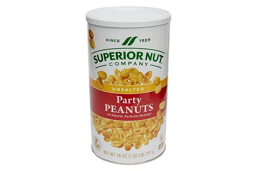 Vista 2 de Cacahuetes de fiesta sin sal de nueces superiores, latas de 26 onzas (paquete de 6)