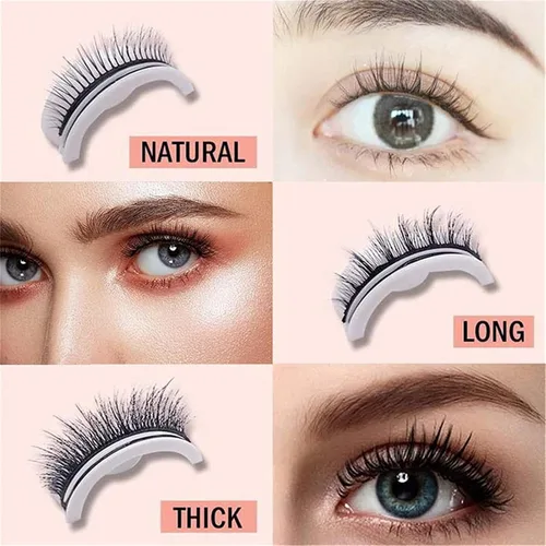 Vista 2 de Pestañas autoadhesivas reutilizables, 5 pares de pestañas autoadhesivas Glazyboo, pestañas autoadhesivas mejoradas, naturales, para mujeres, sin 5
