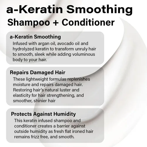 Vista 4 de Peter Coppola a-Keratin - Juego de champú y acondicionador suavizante, suaviza el cabello grueso y grueso, infundido con aceite de argán, aceite