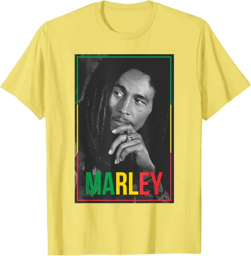 Vista 35 de Camiseta blanca oficial de Bob Marley Photo S Negro