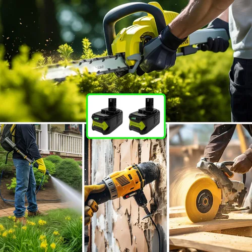 Vista 7 de Batería de repuesto de litio de 18 voltios/20 voltios y 4.0 Ah para herramientas eléctricas inalámbricas Ryobi ONE+, compatible con batería de litio