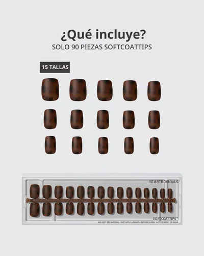 Vista 7 de BTArtboxnails Press On Nails, Extra Short Tortoise Shell Fake Nails, 96Pcs