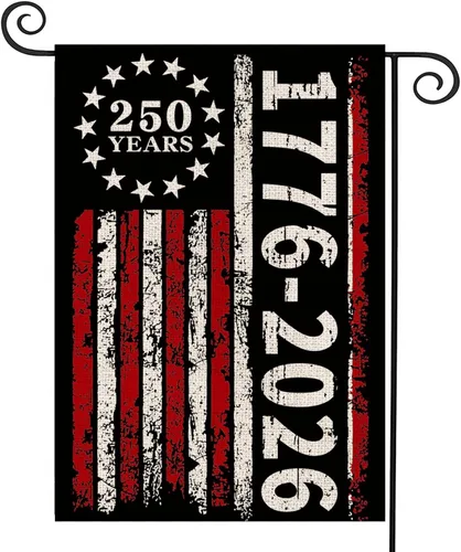 Vista 10 de Banderas de jardín con el 250 aniversario de Estados Unidos para exteriores, bandera de Estados Unidos con el 250 aniversario de We the People