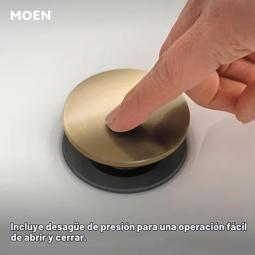 Vista 4 de Moen 84022BZG Ronan - Grifo de baño central de 2 manijas, color dorado Bronce dorado