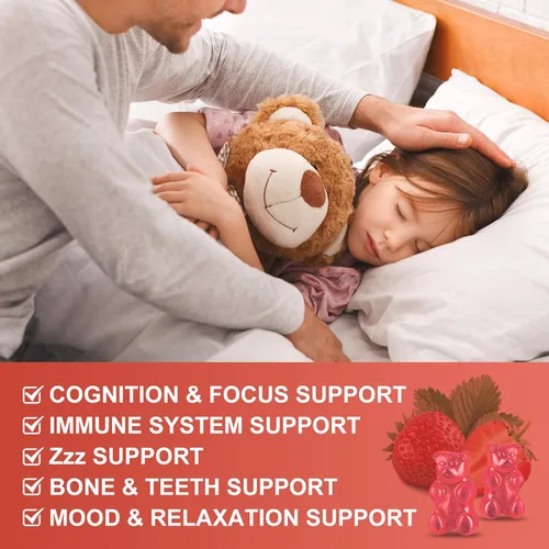 Vista 3 de Gomitas de glicinato de magnesio para niños y adultos, apoyo de relajación y cognición, suplemento de magnesio de 400/200 mg con L-teanina