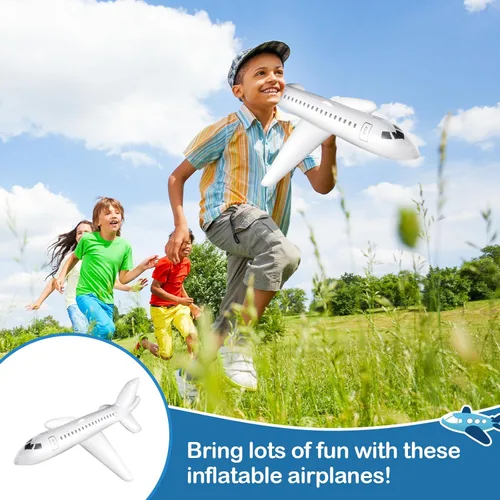 Vista 5 de Syhood 3 globos inflables grandes blancos de 40 pulgadas para decoración temática de aviación, avión inflable para fiestas al aire libre, regalos