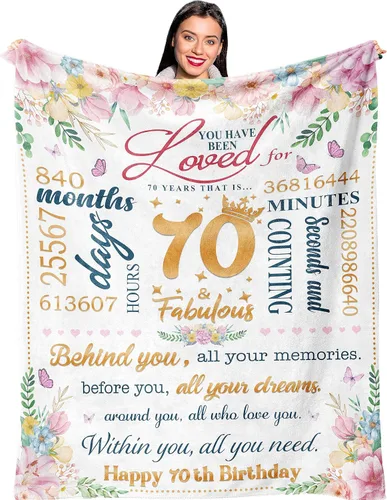 Vista 10 de Ruvinzo Regalos de cumpleaños número 100 para mujeres, regalo para manta de 100 Años Antiguo