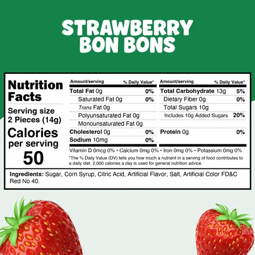 Vista 2 de Strawberry Filled Hard Candy Bon Bons, 2 lb Bulk Individually Wrapped Candy