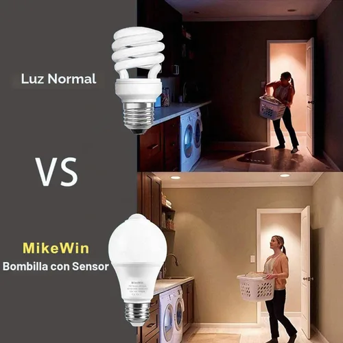 Vista 5 de Bombillas con sensor de movimiento, 100W Eq., E26, 110-130V, 5000K Blanco frío
