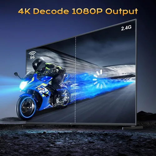 Vista 4 de Transmisor y receptor HDMI inalámbrico mejorado 492FT/150M, señal estable de antena, extensor HDMI inalámbrico Plug&Play 2.4/5GHz con adaptador