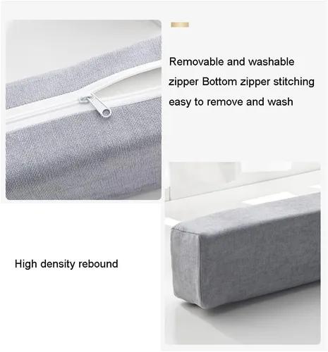 Vista 2 de Cojín largo de relleno de huecos para cama, almohada gruesa para reposabrazos, soporte de sofá, almohada suave para cabecera, protección de cabecera