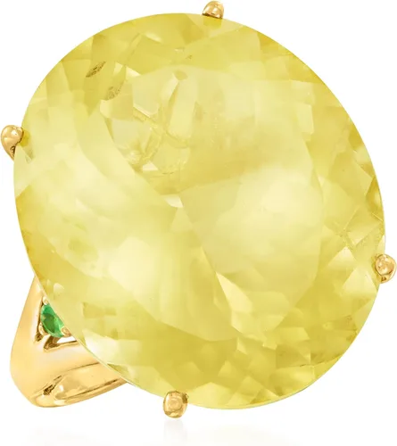 Vista 4 de Ross-Simons Anillo de cuarzo limón de 20 quilates en oro amarillo de 14 quilates
