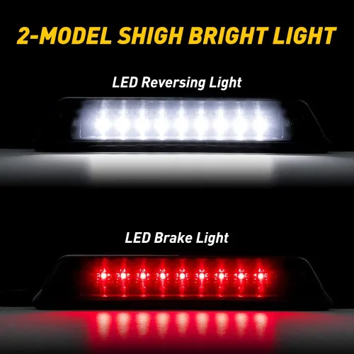 Vista 8 de 3ª luz de freno negra ahumada, compatible con Ford F150 2009-2014 (no para modelos Raptor)