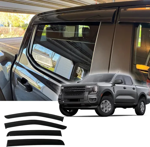 Vista 31 de Protector de lluvia adhesivo compatible con Toyota RAV4 2019-2025, protector de parabrisas de policarbonato, deflector de viento para ventana
