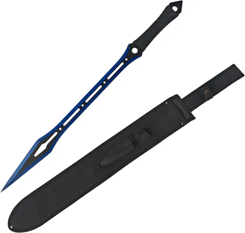 Vista 7 de Machete de espada con funda de nailon y cordón Jungle Hunter Machete para aventuras al aire libre Negro