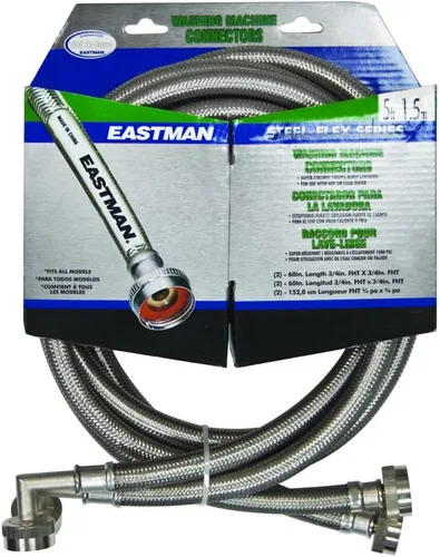 Vista 11 de Eastman 41065 manguera para lavadora de acero inoxidable con codo de 90 grados, 3/4 pulgadas X 3/4 pulgadas, 1 par