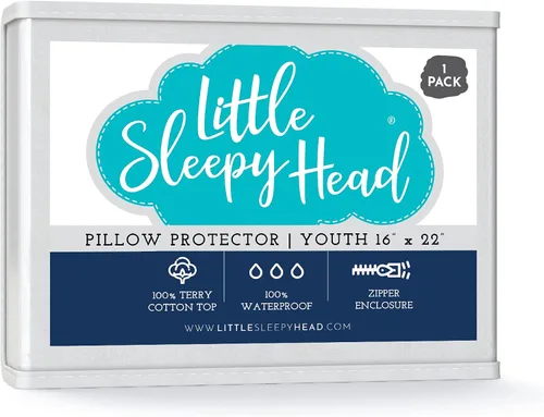 Vista 8 de Little Sleepy Head Protectores de almohada estándar impermeables con cremallera, algodón de rizo, fundas de almohada que protegen de la humedad