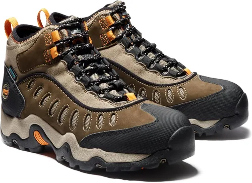 Vista 2 de Timberland PRO Mudslinger Mid - Tenis de moda impermeables con cordones para hombre Marrón Nubuck