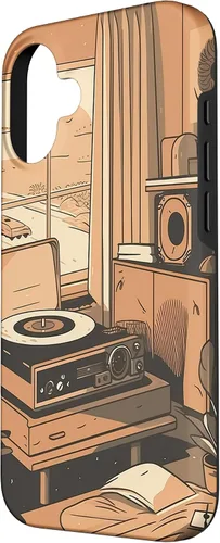 Vista 2 de Lofi Aesthetic Vinyl Music Minimal Calm Nostalgic Art Case for iPhone 16