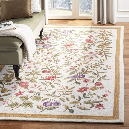 Vista 12 de SAFAVIEH Chelsea Collection - Alfombra decorativa de 1 pies 8 pulgadas x 2 pies 6 pulgadas, color negro, lana de campo francesa enganchada a mano