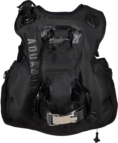 Vista 4 de Aqualung Axiom Dive BCD para mujer, compensador de flotabilidad de buceo estilo chaqueta con sistema de peso SureLock II, arnés de envoltura, banda