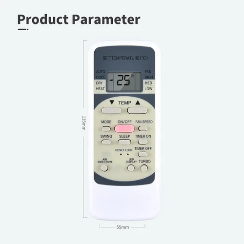 Vista 8 de PZL Nuevo control remoto de repuesto de CA R51M/E, control remoto universal de CA para modelos de aire acondicionado Midea