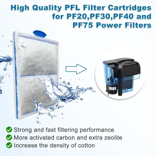 Vista 2 de driamor Paquete de 6 cartuchos de filtro PF-L, cartucho de filtro de acuario para pecera con zeolita compatible con filtros de alimentación PF20