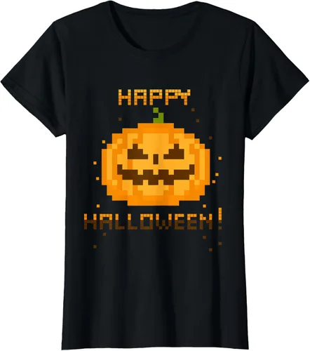 Vista 14 de GAMER Pixel Jack-O-Lantern – Disfraz para Halloween de vídeo playera, Plateado
