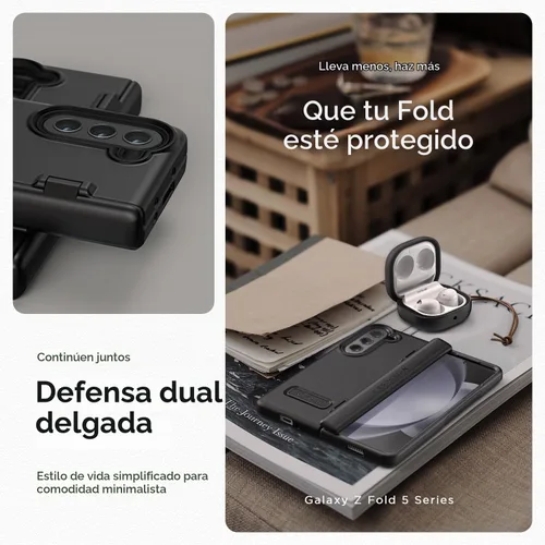 Vista 4 de VRS DESIGN Funda de teléfono para Galaxy Z Fold 5 5G (2023) [Terra Guard Modern], funda de estilo moderno y limpio de alta calidad
