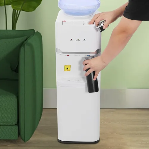 Vista 2 de Dispensador de enfriador de agua de carga superior para botellas de 5 galones, dispensador de enfriador de agua caliente y fría, dispensador de agua