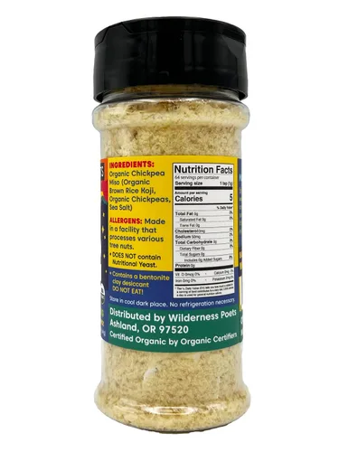 Vista 3 de Wilderness Poets, Miso Nooch - Condimento orgánico 100% seco de garbanzos Miso Umami - Espolvorea sobre todo. Orgánico, vegano, sin soja, rico