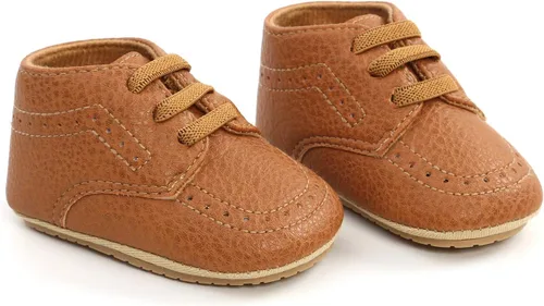 Vista 4 de Zapatos para bebés niños y niñas, suela suave, mocasines Oxford, zapatos de cuna para recién nacidos, zapatos antideslizantes para uniforme de boda