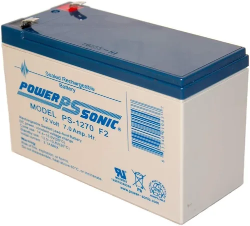 Vista 3 de Powersonic PS-1270F2 - 12 Volt/7 Amp batería sellada de ácido de plomo con conectores con Fast-on 0.250