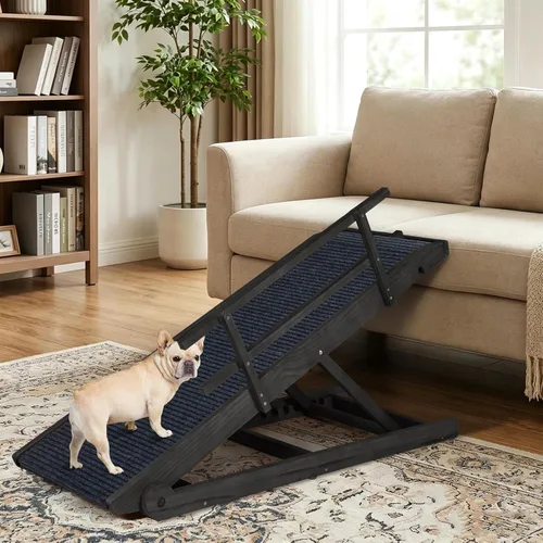 Vista 7 de Rampa para perros para sofá, rampa para mascotas de 7 alturas ajustables