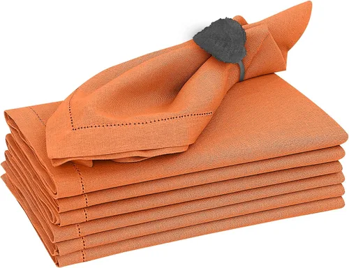 Vista 26 de Ruvanti Juego de 6 Servilletas de Lino, Servilletas de Tela de 18x18 pulgadas, Servilletas de Tela de Mezcla de Algodón y Lino Lavables, Suaves Negro