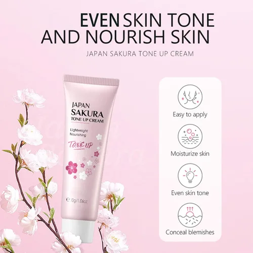 Vista 6 de Crema hidratante facial para tonificar, Sakura Essence Glow Crema hidratante facial de 1.06 onzas líquidas, piel seca y suave, ligera, nutritiva