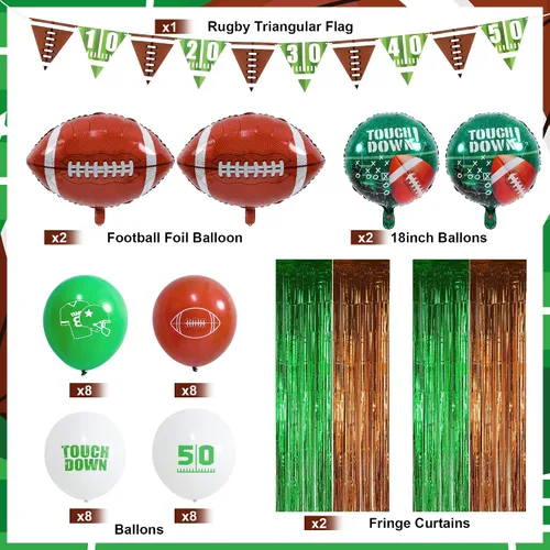 Vista 2 de 39 piezas de decoraciones de fiesta de fútbol suministros de fiesta de fútbol para decoración temática de fútbol