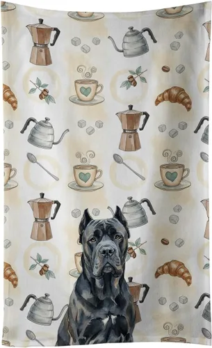 Vista 32 de Caroline's Treasures Afghan Hound - Toalla de cocina para barra de café, terciopelo frontal y lazo de algodón, lavable a máquina Sabueso afgano