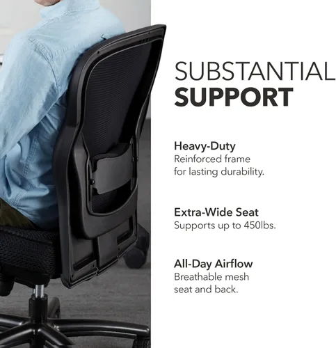 Vista 4 de HON Wave Silla de oficina ergonómica grande y alta, silla de escritorio Negro