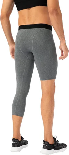 Vista 30 de Pantalones de compresión de 3/4 de una pierna para hombre, mallas de baloncesto atléticas para correr, leggings deportivos de capa base capri