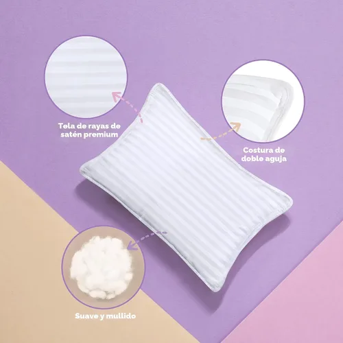 Vista 3 de Utopia Bedding Almohada para niños pequeños (blanco, paquete de 2), almohadas de 13x18 para dormir, funda de mezcla de algodón suave y transpirable