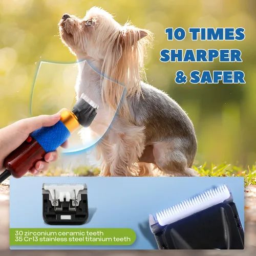 Vista 10 de Cortapelos de aseo para mascotas 200W, control de velocidad
