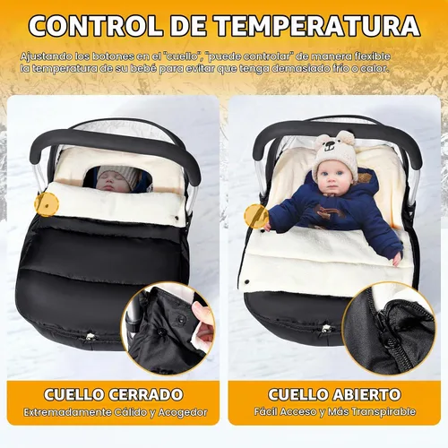 Vista 2 de Fundas de asiento de coche Orzbow para bebés invierno, funda universal para asiento de coche de bebé con cuello ajustable, cubierta impermeable